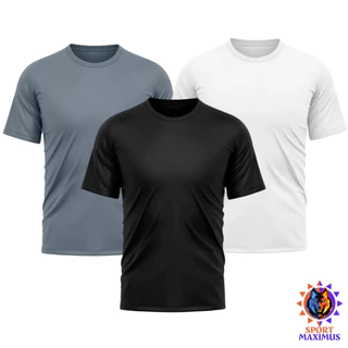 3 Camisetas Dry Fit Para Exercícios Físicos, Academia, Casual Masculino
