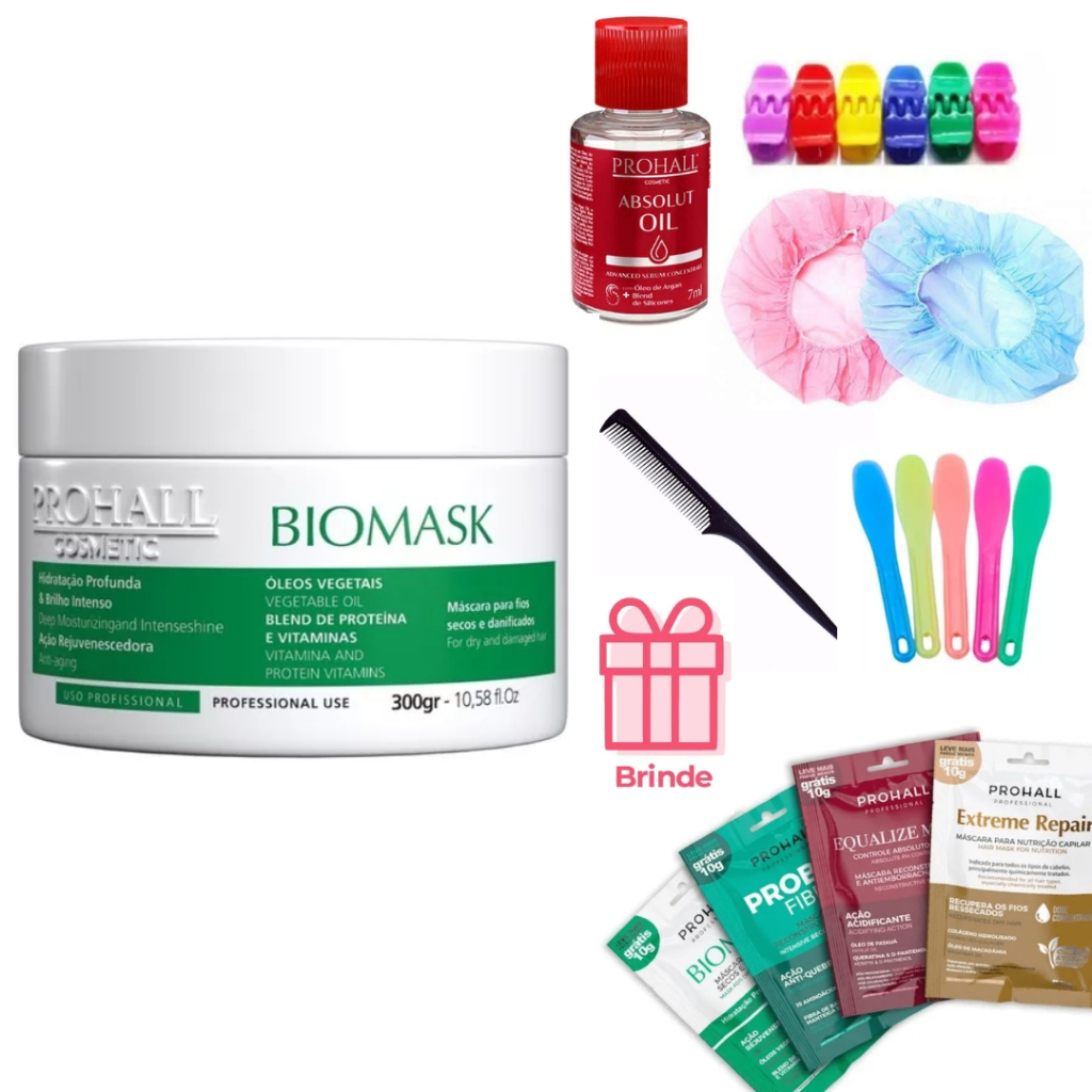 Máscara Ultra Hidratante Brilho Efeito Teia Biomask Máscara Prohall ...