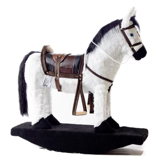 Cavalo Cavalinho Branco de Madeira Acabamento de Pelúcia Alta Durabilidade e Conforto Envio 24H