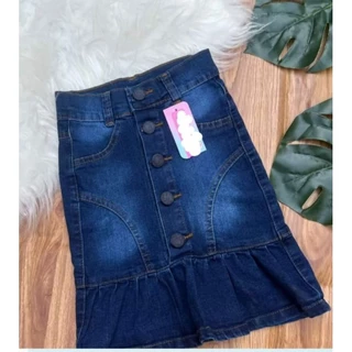 Saia Jeans com lycra infantil e Juvenil vários modelos