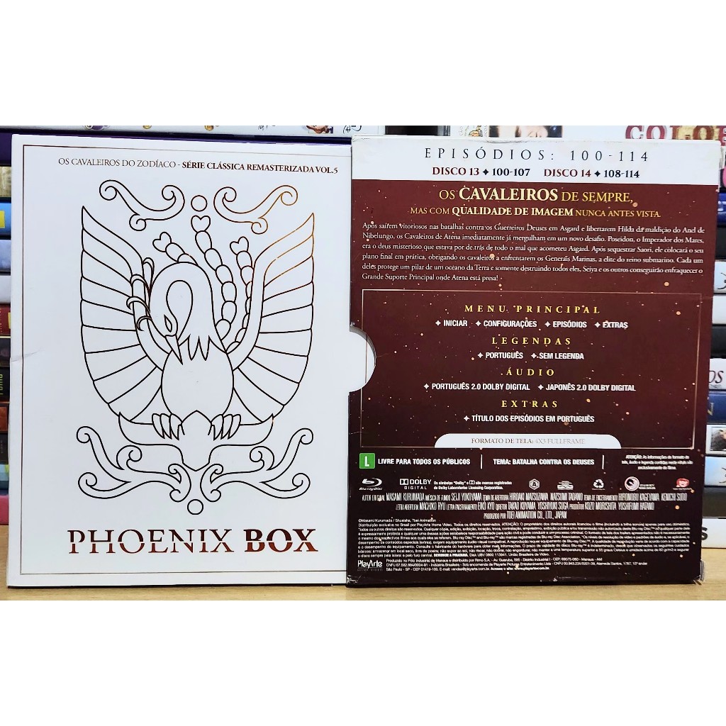 Blu-ray Os Cavaleiros Do Zodíaco Vol.5 Série Clássica Phoenix Box