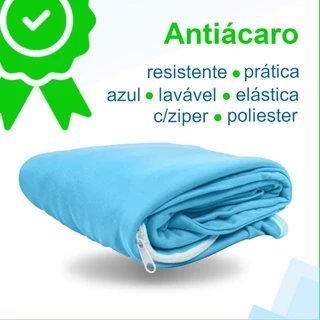 Capa Colchão Solteiro Tecido Respirável Antiácaro 188x88x20cm com Ziper