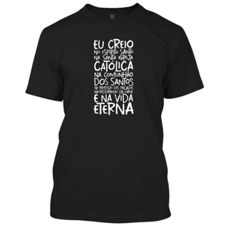 Camiseta camisa catolica estampada oração credo Deus Jesus