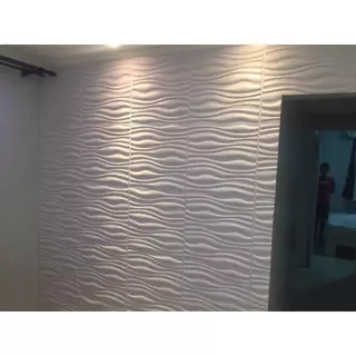 Kit 20 Placas PVC 3D Autocolante revestimento de parede decorativa 50x50cm