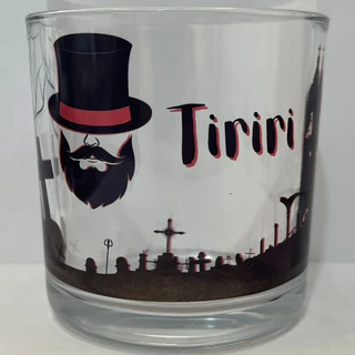 COPO DE BEBIDA EXÚ TIRIRI VIDRO 260ML UMBANDA KIMBANDA E CANDOMBLÉ