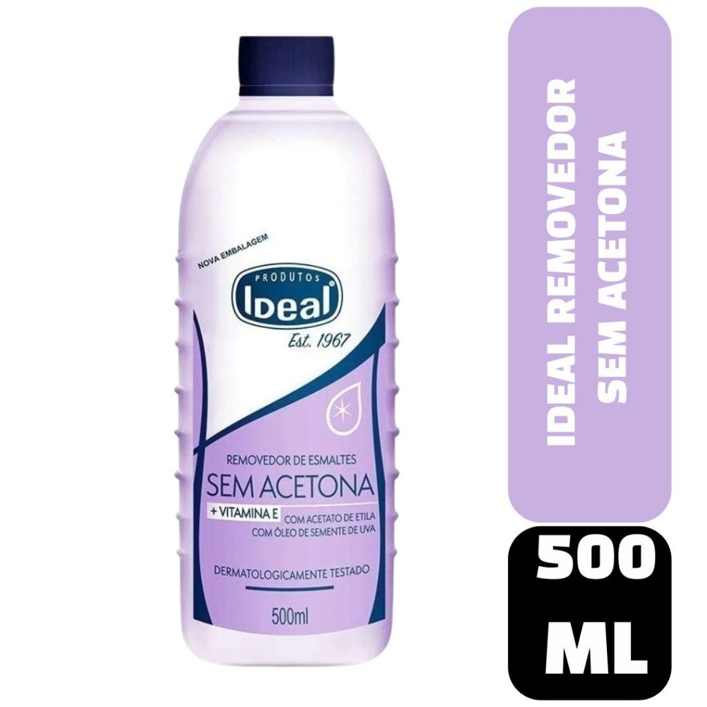 Removedor Esmaltes Sem Acetona Ideal 500ml