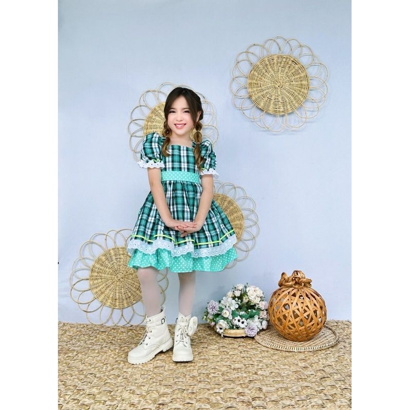 Vestido de Quadrilha Luxo Infantil Festa Junina/Julina Caipira - Main Image