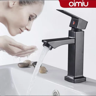 Torneira de metal inox bico baixo para banheiro e lavabo Cor preto/prata