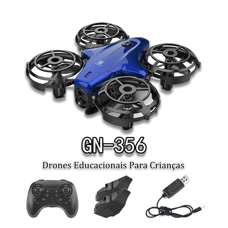 2024 Mini Drone Controle Remoto Infantil Azul Com Sensor Gn-356