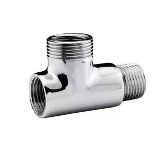 Derivação Adaptador Tee Metal Cromado De Torneira Para Máquina Lavar / Lava Louça 1/2 x 3/4