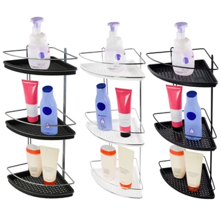 Porta Shampoo 3 Prateleiras de Canto da Parede Para Banheiro Stolf com Fundo Plastico