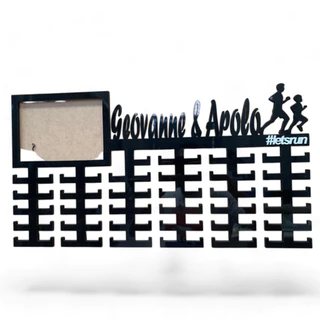 Porta medalha Pai e filho(a) Personalizado Corrida 67 Medalhas