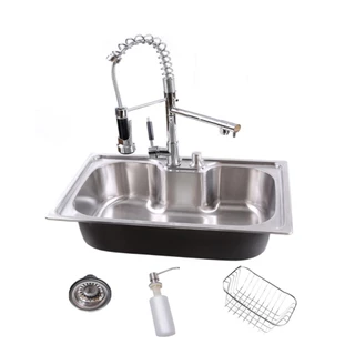CUBA GOURMET COZINHA AÇO INOX 50x40cm COM ACESSÓRIOS + TORNEIRA GOURMET MONOCOMANDO