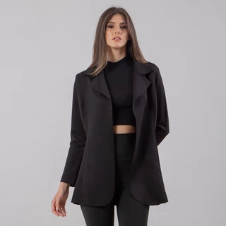 Blazer Max Sobretudo Acinturado Neopreme Feminino Sortido Liso Sortido Longo Estiloso