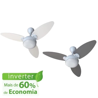 Ventilador De Teto Elluz Ventisol Inverter Bivolt Dupla Face Branco/Cinza