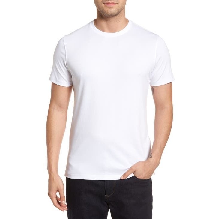 Kit 5 Camiseta Branca Básica Masculina 100% Algodão Lisa Caimento e Modelagem Moderna com Reforço