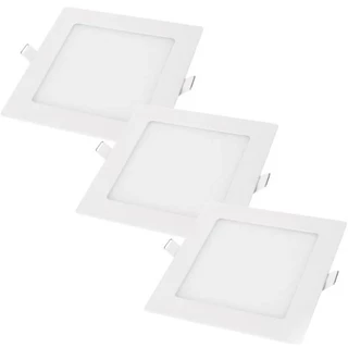 KIT 3 Painel LED 12W de Embutir Quadrado 17 cm, Bivolt, 3000K Luz Branco Frio ,Avant