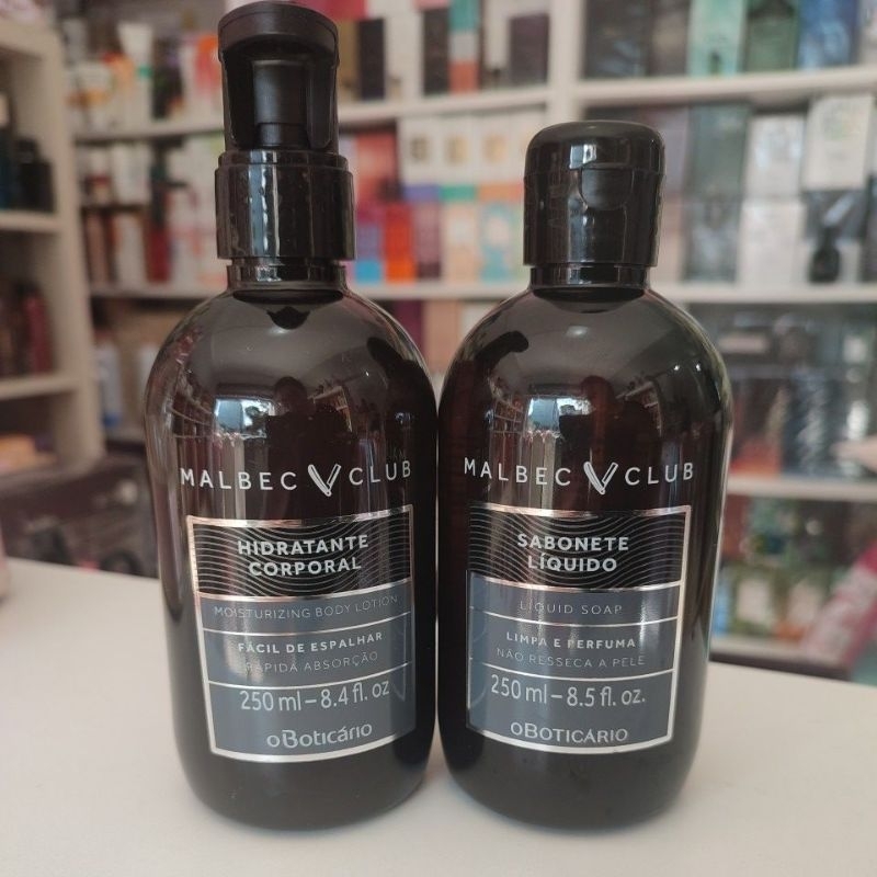 kit Loção desodorante hidratante corporal Malbec 250ml + sabonete líquido 250ml em Oferta na Shopee
