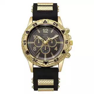 Relógio Pulso Masculino Analógico Preto Dourado Casual Homem Anuncio Barato Promoção A E I