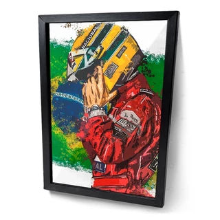Quadro Desenho Pintura Piloto F1 Brasil McLaren Moldura e Vidro