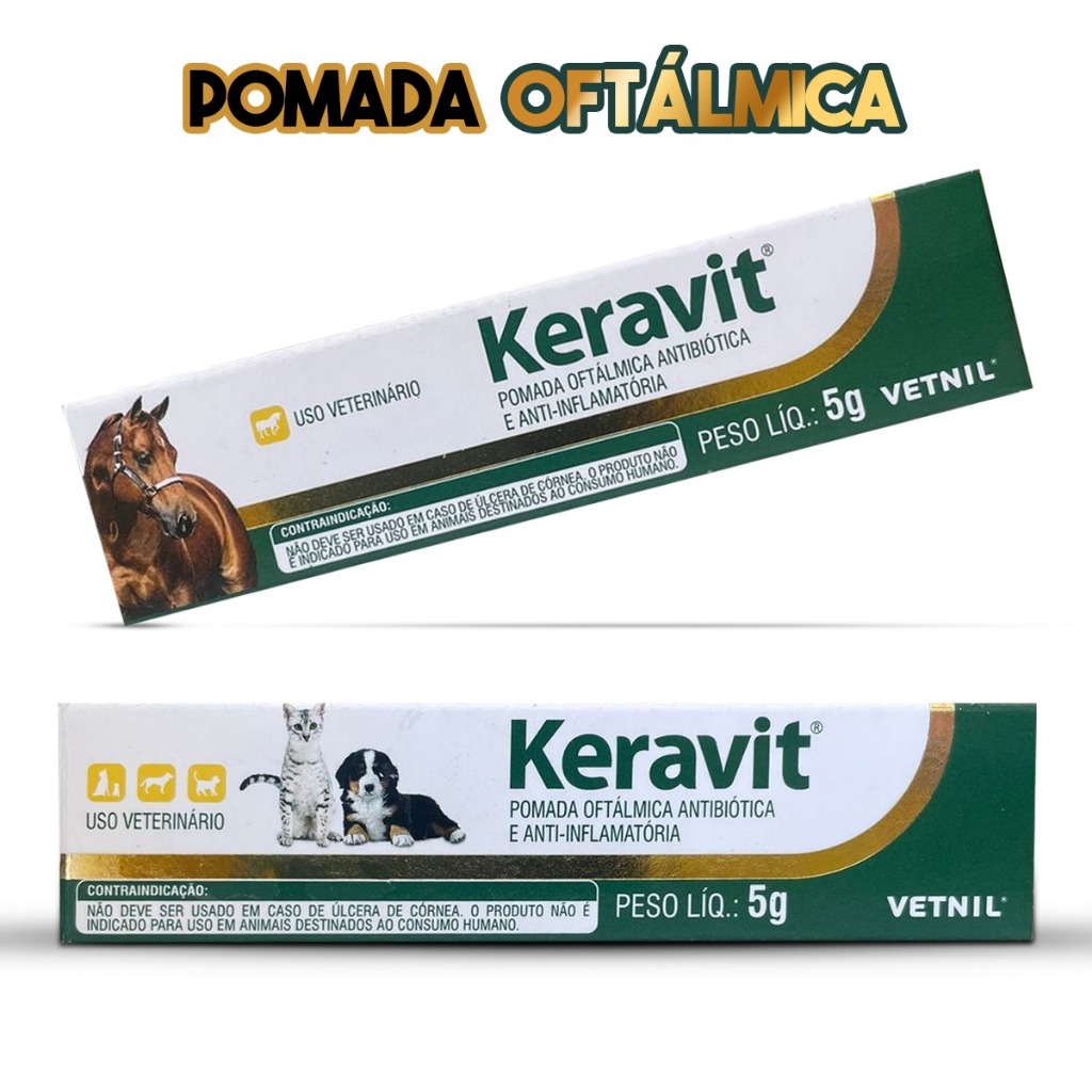 Pomada Keravit Cicatrizante Oftalmológica Para Cães e Gatos | Shopee Brasil