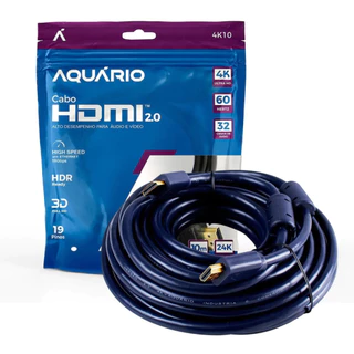 Cabo HDMI 2.0 10 metros Ultra Velocidade Resolução Blindado 4K10 Aquário