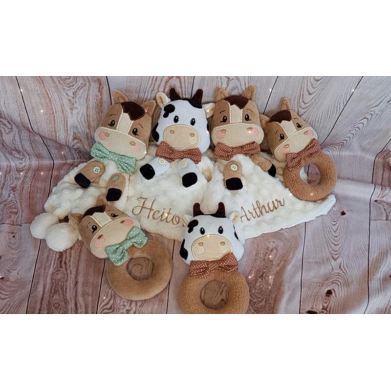 Naninha/Cavalinho/Vaquinha/Personalizado com nome/chocalho/Menino/menina/unissex