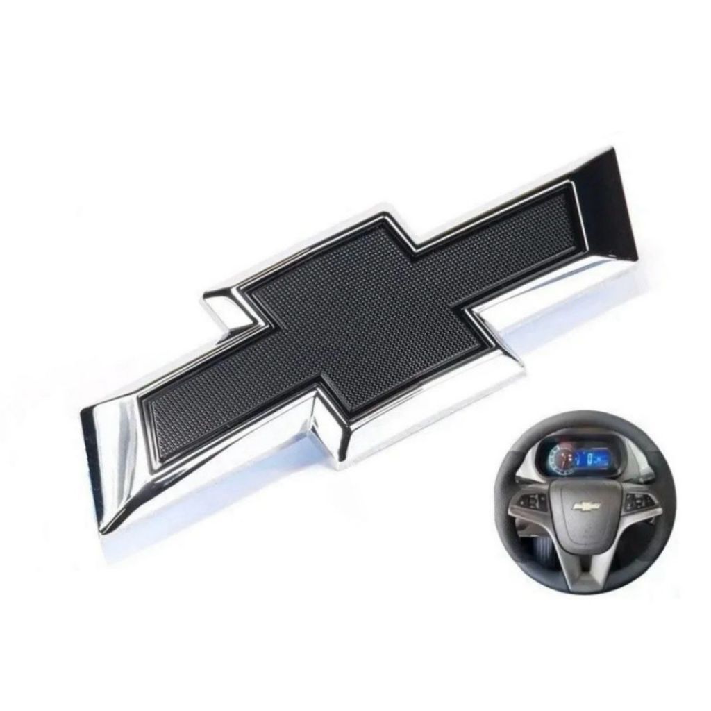 Emblema Alumínio Chevrolet Gravatinha 5,5 Cm Para Volante