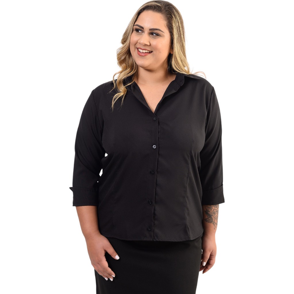 Camisete Manga 3/4 Plus Size Moda para Empresas | Shopee Brasil