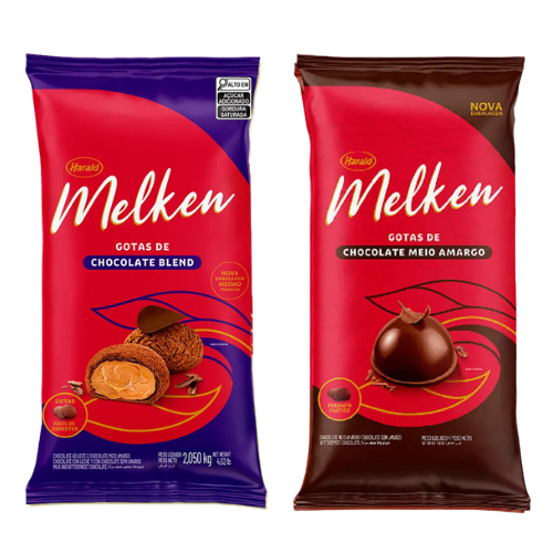 Kit Chocolate Harald Melken gotas Blend e Meio Amargo 2 kg