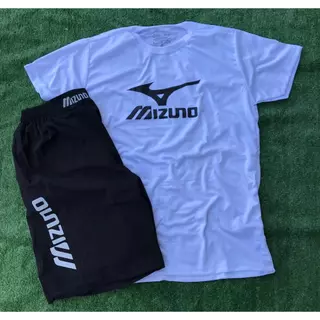 Kit Conjunto Mizu Sport Bermuda Impermeável Refletivo camiseta estampa emborrachada Dry fit Premium