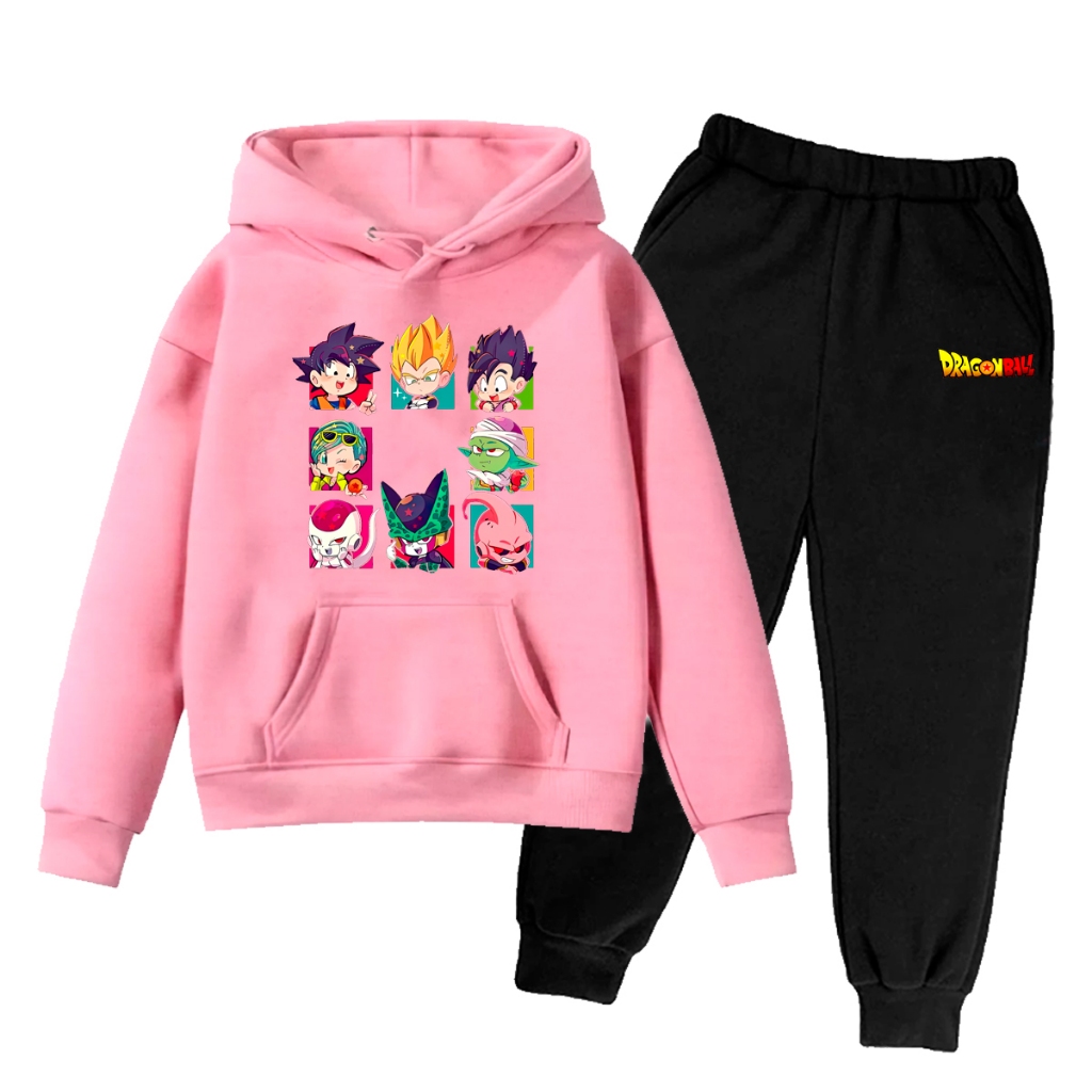 Conjunto Infantil Moletom e Calça Dragon Ball Goku Desenho Menino