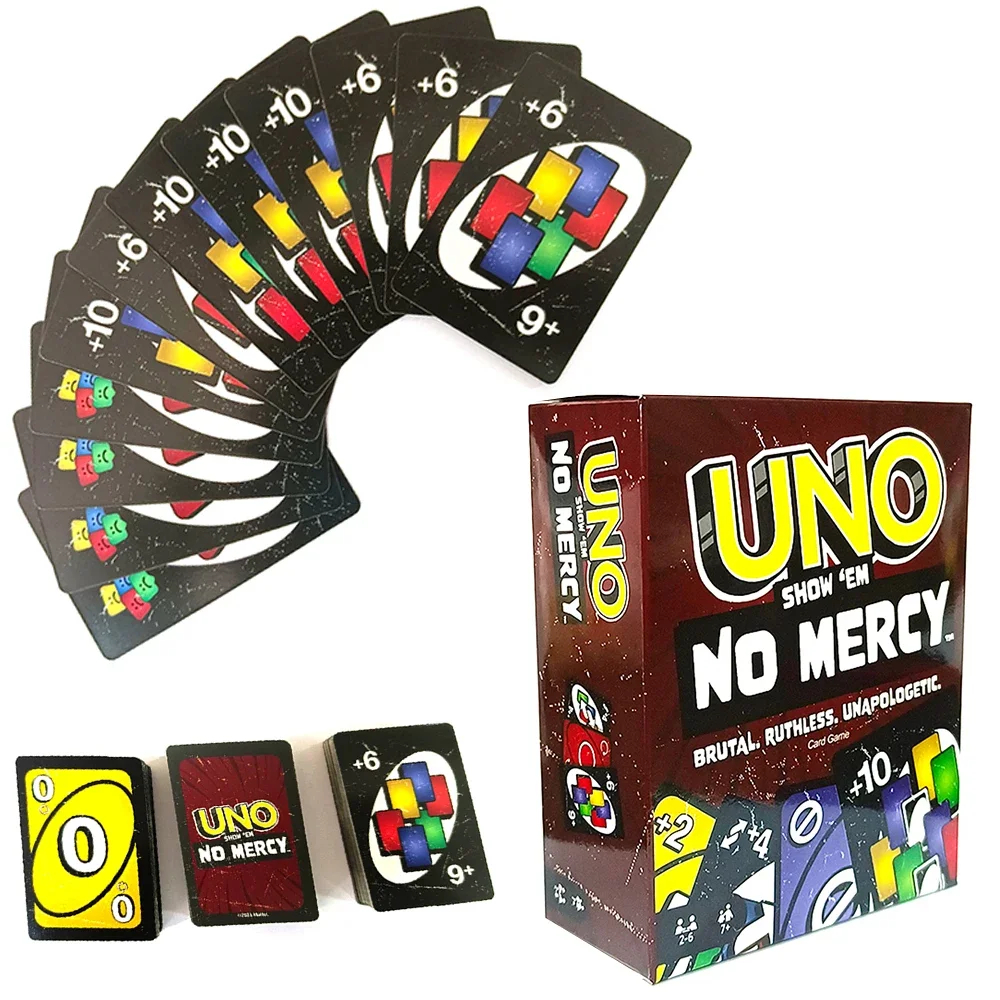 Uno No Mercy Jogos de Tabuleiro para Crianças Jovens Adultos Idosos Diversão em família