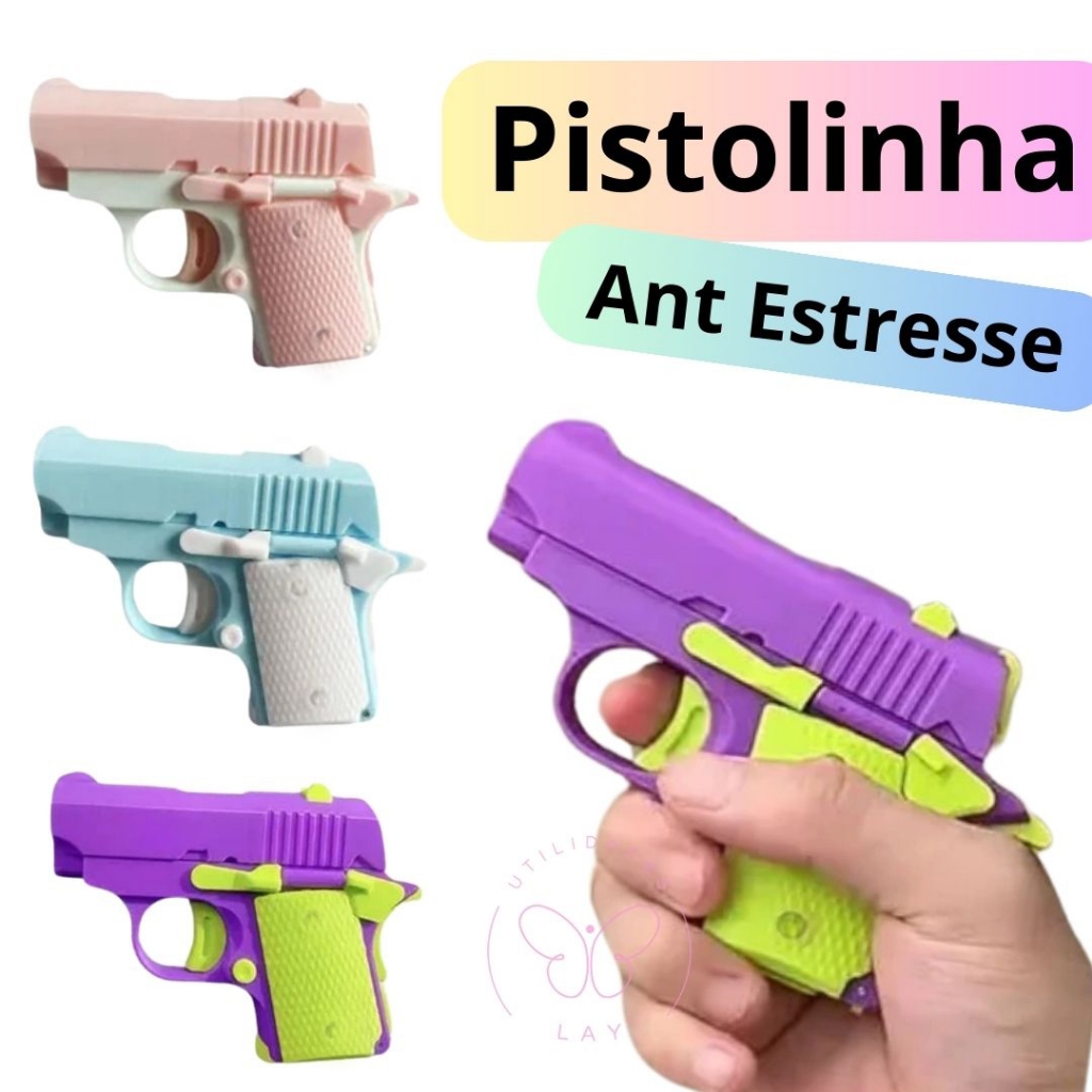 Arminha Pistolinha De Plástico Anti- Estresse Divertida e Colorida Tik Tok