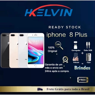 iPhone 8 Plus 64GB 256GB preto vitrine saúde bateria 100% em Oferta na Shopee