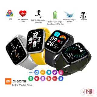 Relogio Inteligente Smartwatch Resistente a Água Redmi Watch 3 Active - Xiaomi Original