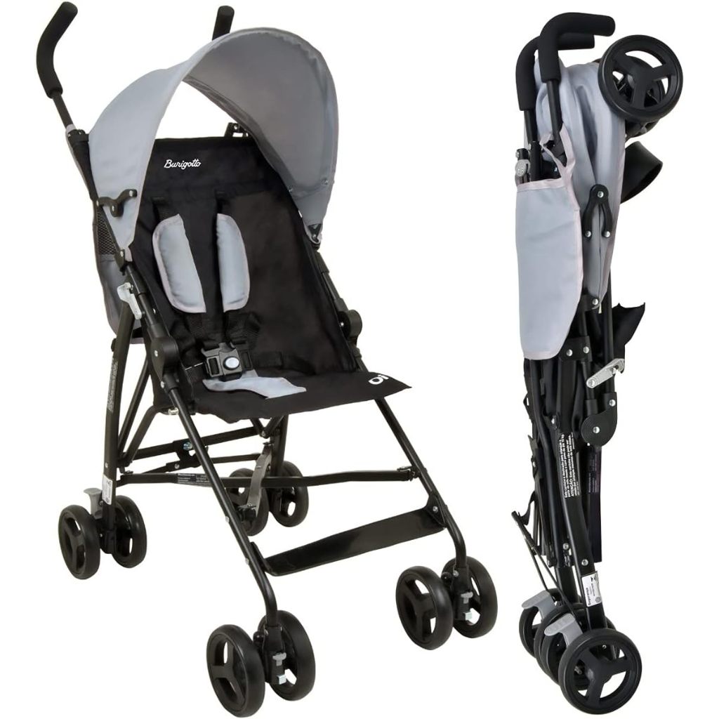 Carrinho De Bebe Guarda-chuva Passeio Oi Gray And Black Burigotto Cor Cinza/preto