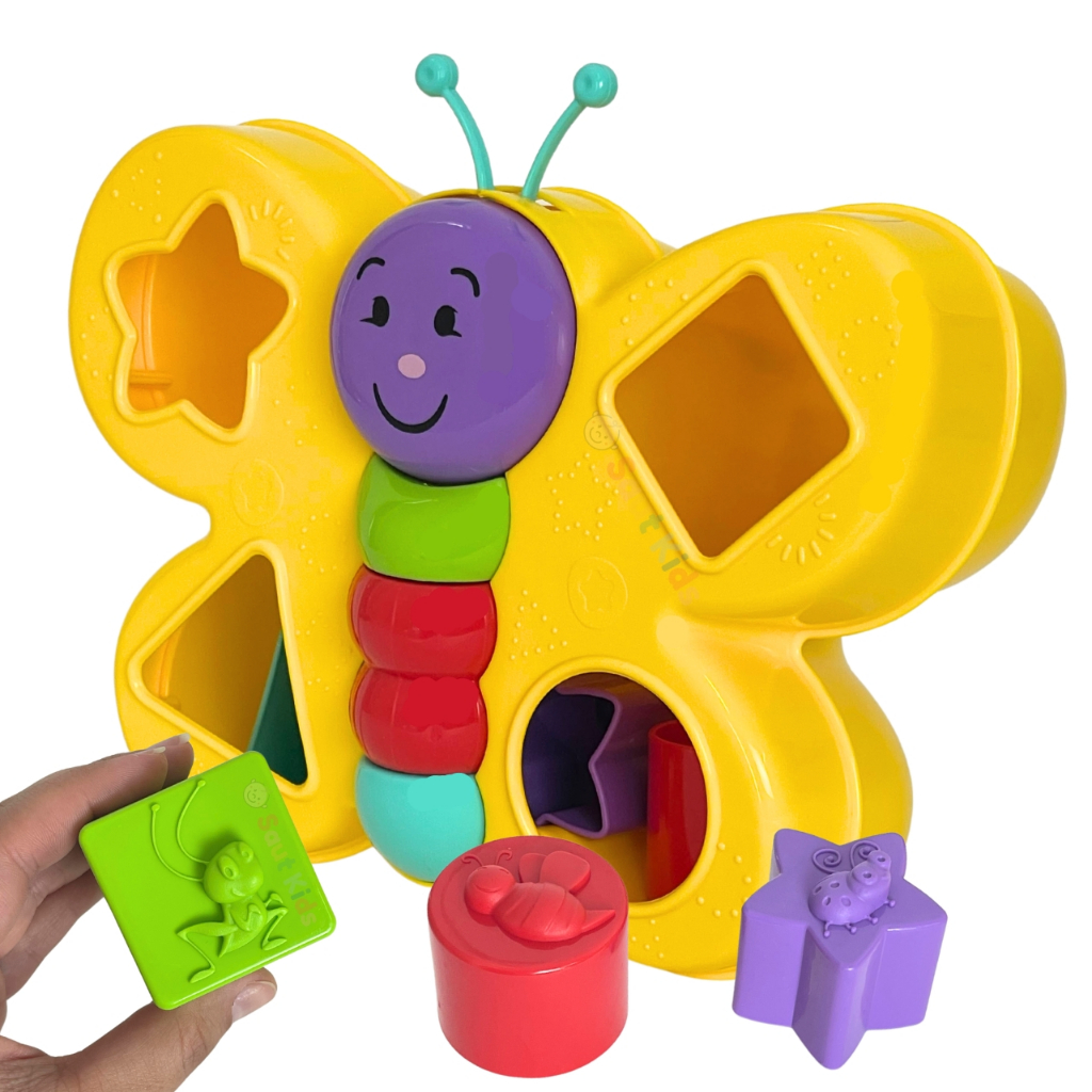 Brinquedo Com Blocos De Encaixar Borboleta Espoleta Brinquedo Infantil  Educativo Didático Para Desenvolver Bebês