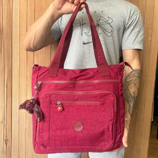 Bolsa Grande Quadrada Feminina Masculina de Ombro com Alça Transversal Nylon Com Macaquinho