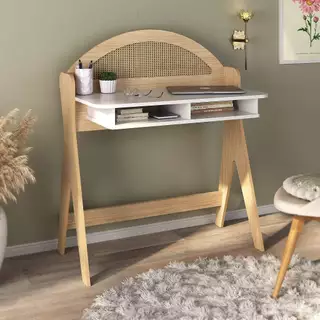 Escrivaninha Ceci Naturale Com Branco - Artely