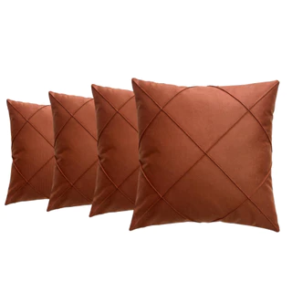 Kit 4 Capas De Almofada Suede Aveludada Drapeada 45x45 Decorativa