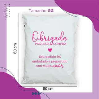 Envelope de envio 50x60 (tamanho GG) - 50 unidades - com frase (sem logo) - lacre inviolável / envelope de segurança personalizado / envelope correios personalizado / #saco de envio @