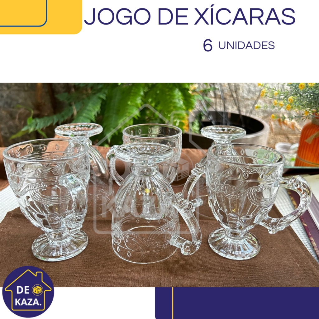 JOGO DE XICARA / CANECAS IMPERIAL DE VIDRO 190ml PARA CAPUCCINO CAFÉ CHA BEBIDAS QUENTES 190 ML