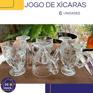 JOGO DE XICARA / CANECAS IMPERIAL DE VIDRO 190ml PARA CAPUCCINO CAFÉ CHA BEBIDAS QUENTES 190 ML