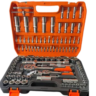 CAIXA DE FERRAMENTAS KIT CHAVE CATRACA SOQUETE 108 PEÇAS MALETA LARANJA ORIGINAL NAKASAKI