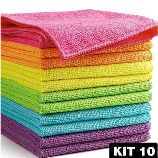 Kit 20 Panos De Limpeza Microfibra alta absorção Multiuso