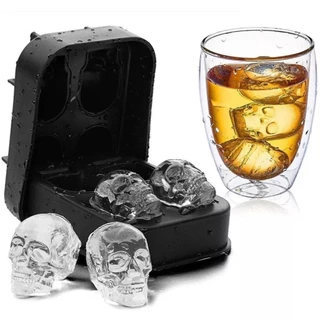 Forma De Gelo De Silicone Caveira 3 D Festa Bebidas