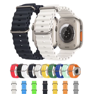 Pulseira de Silicone Oceano para Smartwatch Apple Watch 41mm 40mm 38mm 49mm 45mm 44mm 42mm Ocean Ultra