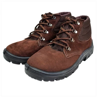 Bota Botina de Segurança Couro Nobuck Cadarço Marrom Imbiseg em Oferta na Shopee