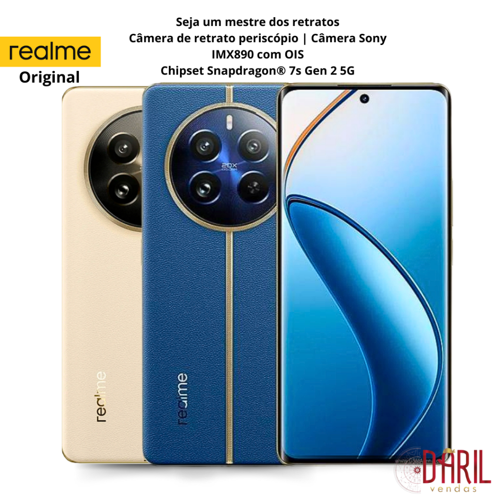 Celular Smartphone Realme 12 pro 512GB 12RAM 5G NFC Dourado e Azul